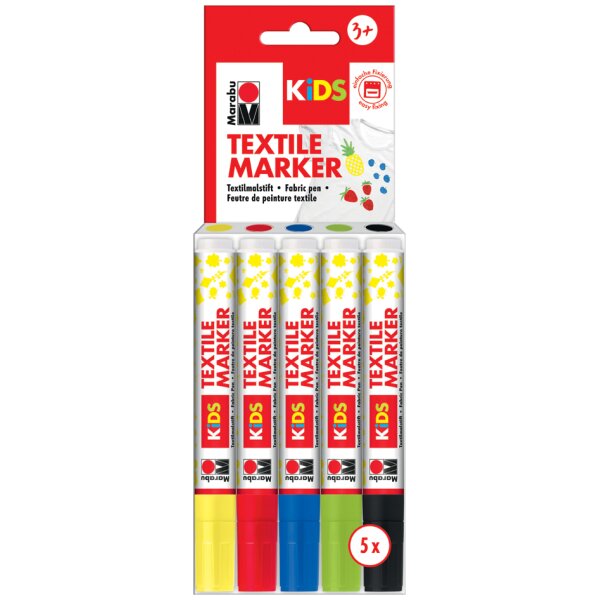 Marabu KiDS Textilmarker, 10 x 3 ml, 10er Blister