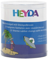 HEYDA Kit de tampons à motifs pirates & astronaute, boîte