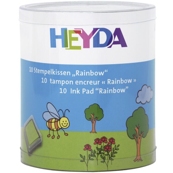 HEYDA Stempelkissen-Set "Rainbow", Klarsicht-Runddose