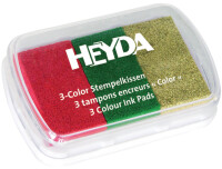 HEYDA Stempelkissen 3-Color, rot dunkelgrün gold