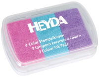 HEYDA Tampons encreurs 3-Color, rose / bleu ciel / lilas