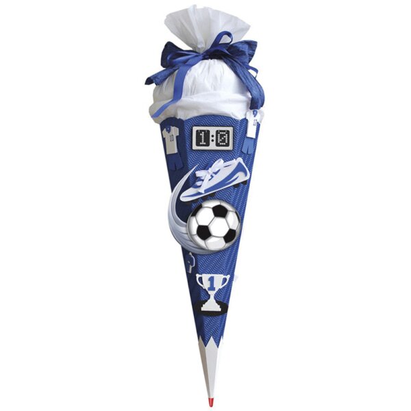 ROTH Schultüten-Bastelset "Soccer blau weiss", 6-eckig, 680mm
