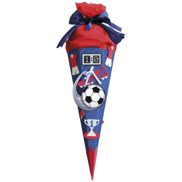 ROTH Schultüten-Bastelset "Soccer blau weiss", 6-eckig, 680mm
