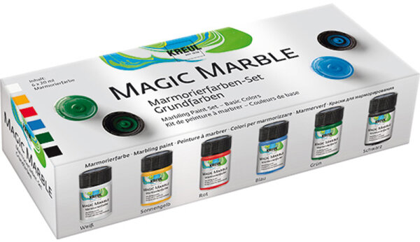 KREUL Marmorierfarbe "Magic Marble", Set Grundfarben