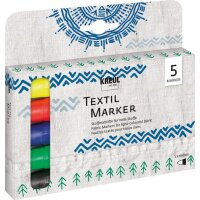 KREUL Marqueurs textiles medium, set de 5