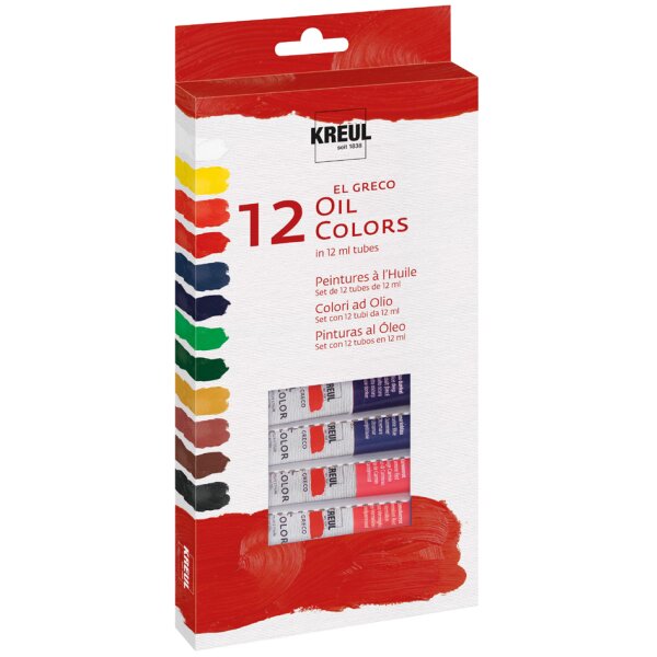 KREUL Peinture à lhuile el Greco, 12 ml, set de 12