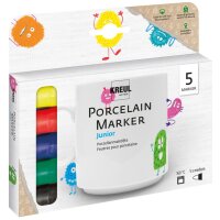 KREUL Marqueur pour porcelaine medium Junior, set de 5