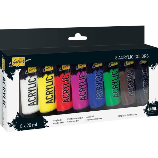 KREUL Peinture acrylique SOLO Goya Acrylic, 20 ml, set de 8