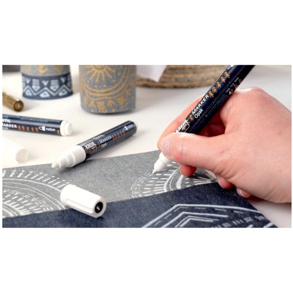 KREUL JAVANA Texi – Set 5 Pennarelli Per Tessuto, Colori Base, Punta 2-4 Mm, Per Cotone E Lino, Fissaggio A 60°C, Lavabile