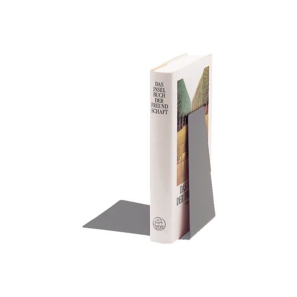 LEITZ Serre-livres m&eacute;tal 52980085 gris 12,5x14,5x14cm