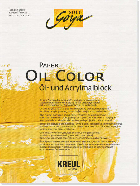 KREUL Bloc artistes SOLO Goya Paper Oil Color, 300 x 400 mm