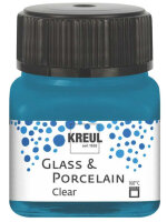 KREUL Glas- und Porzellanfarbe Clear, cyanblau, 20 ml