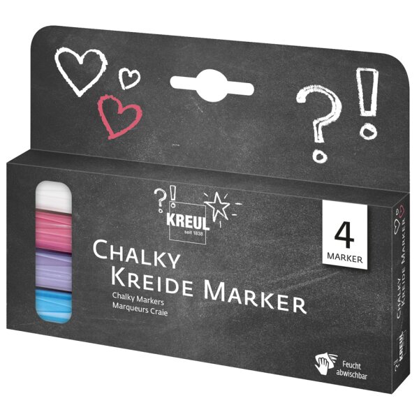 KREUL Marqueurs craie Chalky, Medium, kit de 4