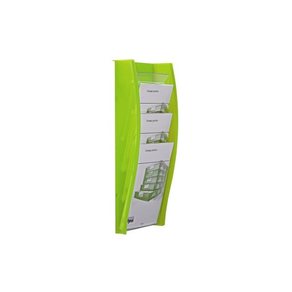STYRO Wandprospekthalter A4 128-340.0250 kiwi 4 Fächer