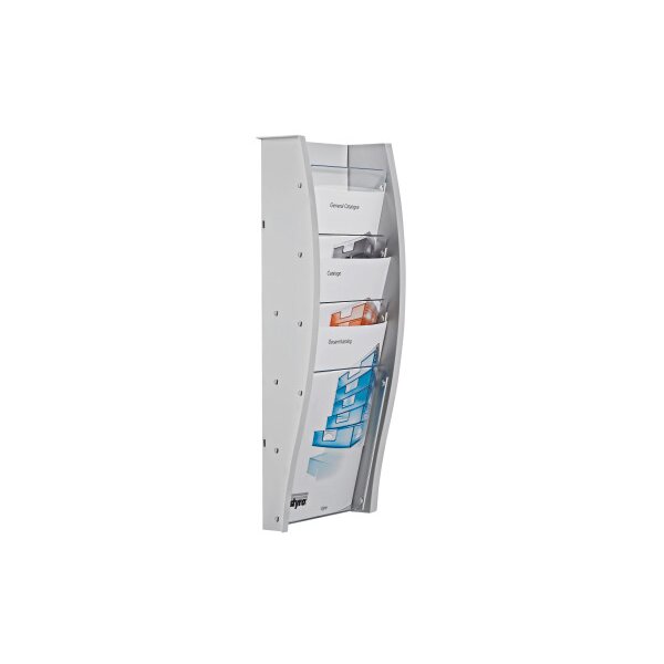 STYRO Wandprospekthalter A4 128-340.0280 grau 4 Fächer