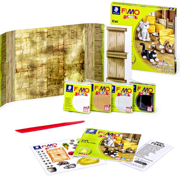 FIMO kids Kit de modelage Form & Play Cat, niveau 2
