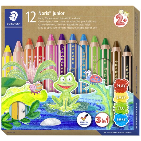 STAEDTLER Crayon de couleur hexagonal Noris junior,&eacute;tui de12