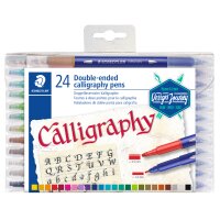 STAEDTLER Kalligraphie-Doppel-Fasermaler, 12er Etui