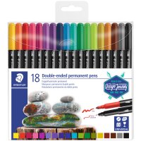 STAEDTLER Feutre double pointe permanent, étui de 18