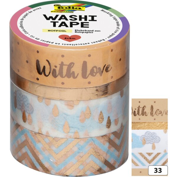 folia Deko-Klebeband Washi-Tape HOTFOIL SILBER, 4er Set