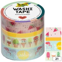 folia Deko-Klebeband Washi-Tape GEOMETRISCH, 4er Set