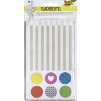 folia Sacs en papier, 120 x 60 x 210 mm, avec motifs,assorti