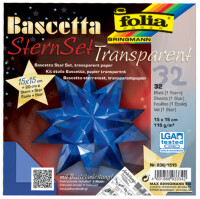 folia Faltblätter Bascetta-Stern, gelb-transparent
