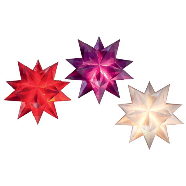 folia Faltblätter Bascetta-Stern, rot-transparent