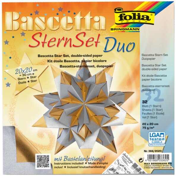 folia Faltblätter Bascetta-Stern, 200x200 mm, lila anthrazit