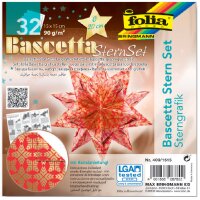 folia Faltblätter Bascetta-Stern, eisblau bedruckt