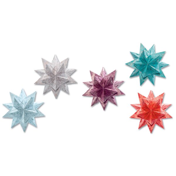 folia Faltblätter Bascetta-Stern, weiss bedruckt