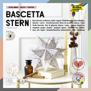 folia Faltblätter Bascetta-Stern, weiss bedruckt