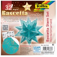 folia Faltblätter Bascetta-Stern, weiss bedruckt