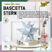 folia Faltblätter Bascetta-Stern, weiss bedruckt