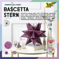 folia Faltblätter Bascetta-Stern, weiss bedruckt