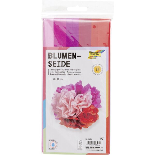 folia Seidenpapier, (B)500 x (H)700 mm, 20 g qm, Mix rot