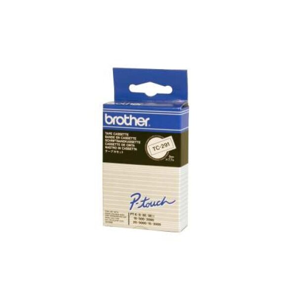 PTOUCH Ruban, lamin&eacute; noir/blanc TC-291 PT-3000 9 mm