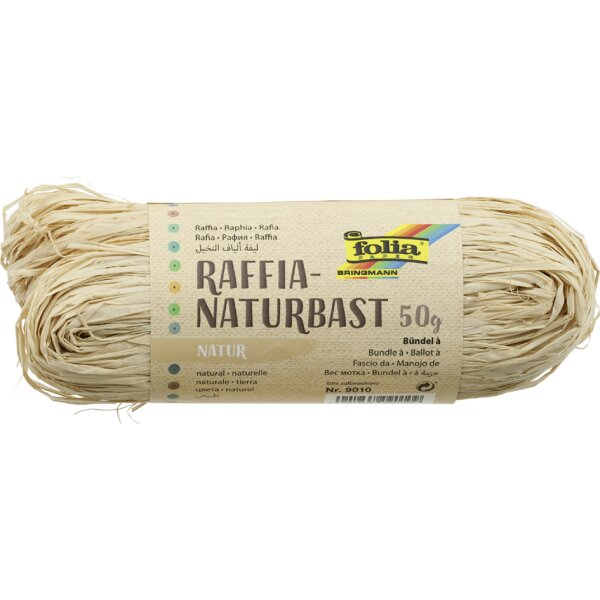folia Raphia naturel, 50 g, jaune citron