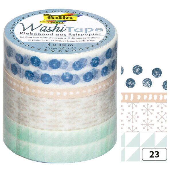 folia Deko-Klebeband Washi-Tape TROPICAL, 4er Set