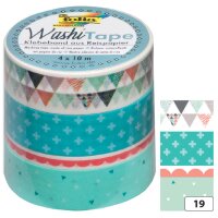 folia Deko-Klebeband Washi-Tape TROPICAL, 4er Set