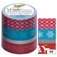 folia Rubans autocollants déco Washi-Tape NOEL RETRO,