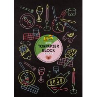 folia Bloc de papier de couleur, A4, 130 g/m2, noir