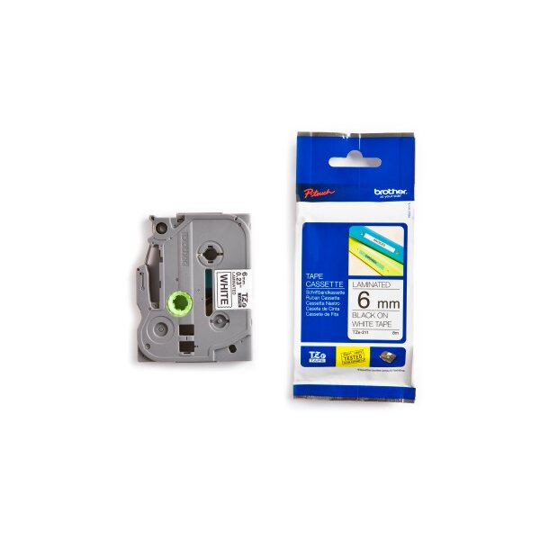 PTOUCH Band, laminiert schwarz/weiss TZe-211 PT-1280VP 6 mm