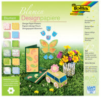 folia Designpapierblock "Blumen", 305 x 305 mm,...