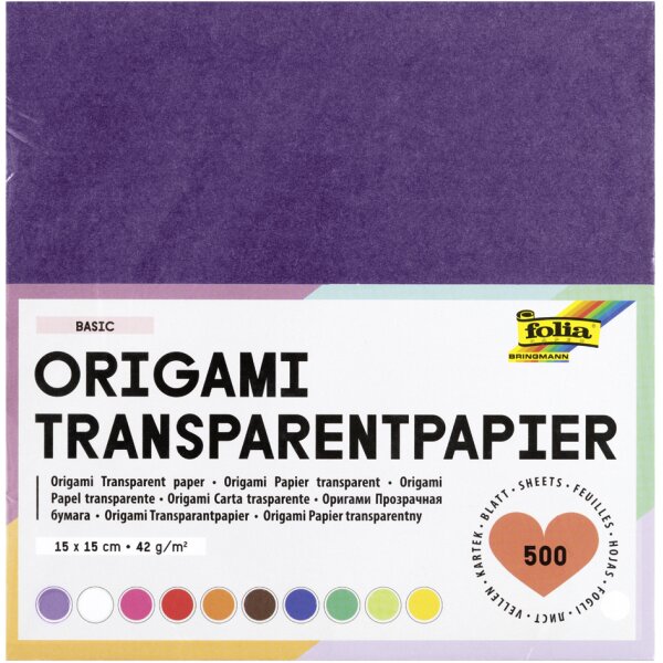 folia Transparentpapier-Faltbl&auml;tter, 200 x 200 mm