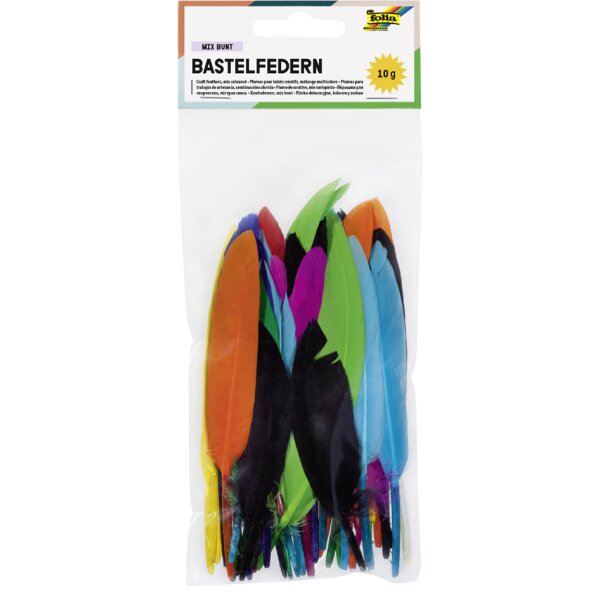 folia Indianerfedern, 10 g, farbig sortiert