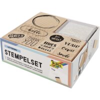 folia Set de tampons en bois Lettering, 12 pièces