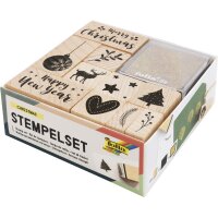 folia Motivstempel-Set "Christmas", aus Holz,...