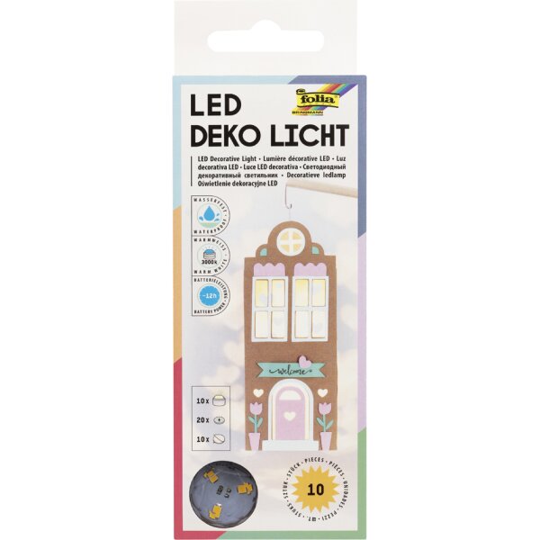 folia Lumière décorative LED, 10 pièces, 20 piles incluses