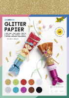 folia Glitterpapier, 170 g qm, 240 x 340 mm, farbig sortiert